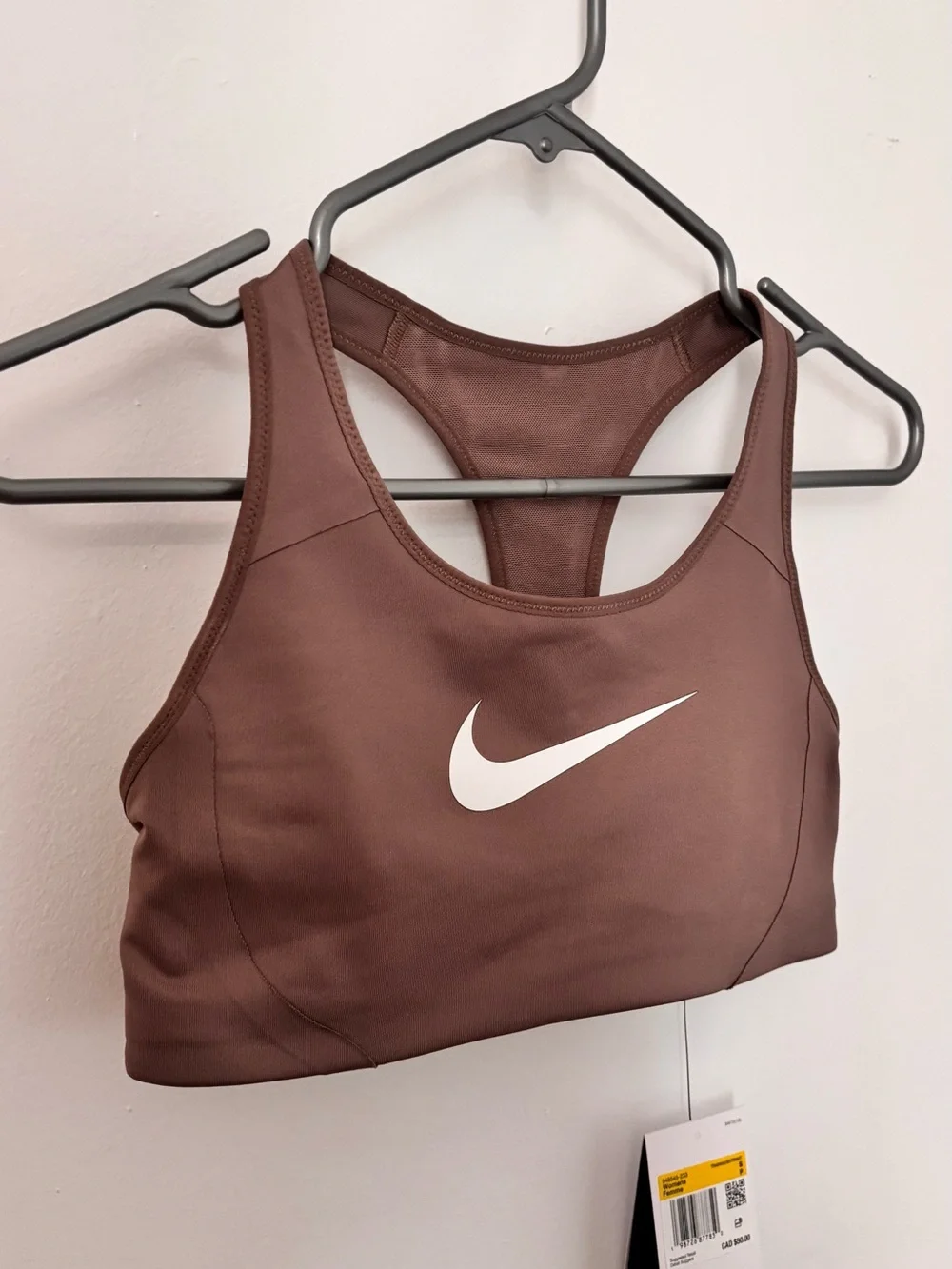 Nike Swoosh Brown Medium Support Sports Bra / Crop Top (Women's Size S) - Picture 4 of 6